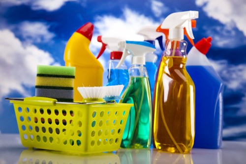 Carpetcleaning Twickenham staff sorting recyclable cleaning materials