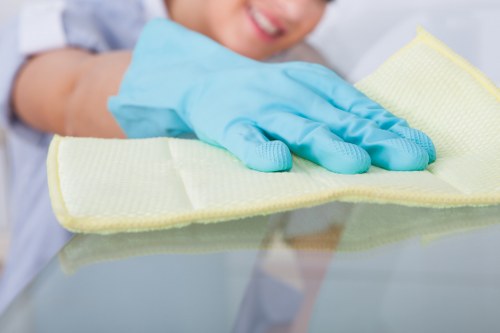 Local cleaners working in a Twickenham kitchen and living area